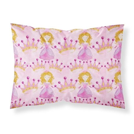 Carolines Treasures Carolines Treasures BB7551PILLOWCASE Watercolor Princess & Crown Fabric Standard Pillowcase BB7551PILLOWCASE